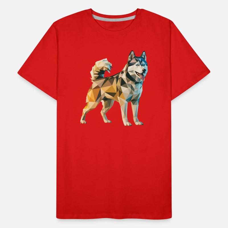 Siberian Husky - Cooles Low Poly Logo Männer Premium Bio T-Shirt