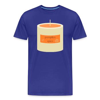 Pumpkin Spice Candle  - Men's Premium Organic T-Shirt - royal blue - Front - Damien (186cm)