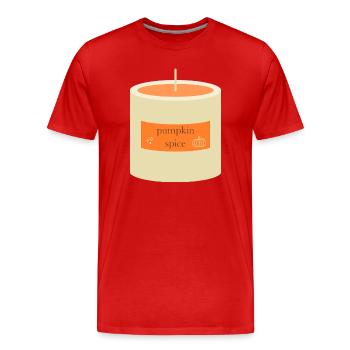 Bougie Citrouille Épices - T-shirt bio Premium Homme - rouge - Devant - Damien (186cm)