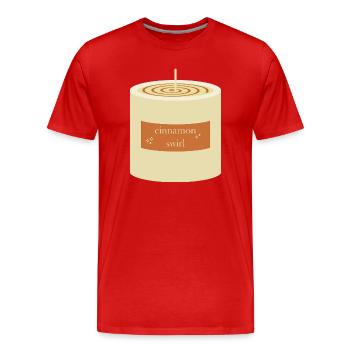 Zimt Swirl Kerze - Männer Premium Bio T-Shirt - Rot - Vorne - Damien (186cm)
