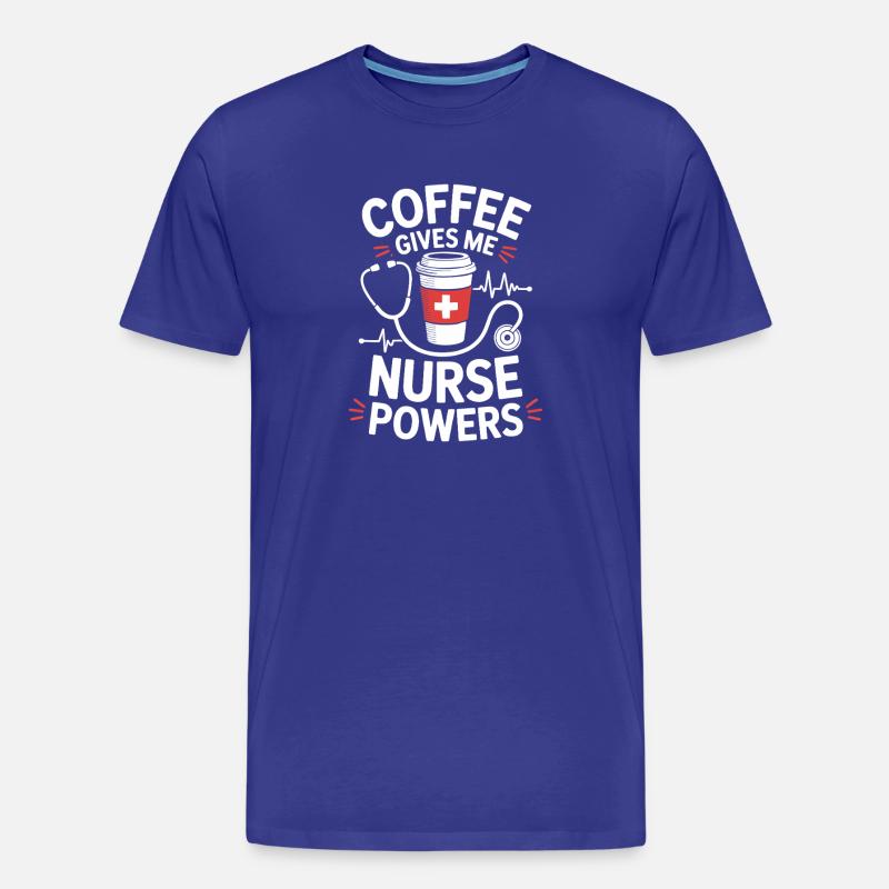 Coffee Gives Me Nurse Powers - Männer Premium Bio T-Shirt - Königsblau