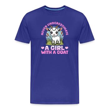 Funny Farm Animal Goat - Men's Premium Organic T-Shirt - royal blue - Front - Damien (186cm)