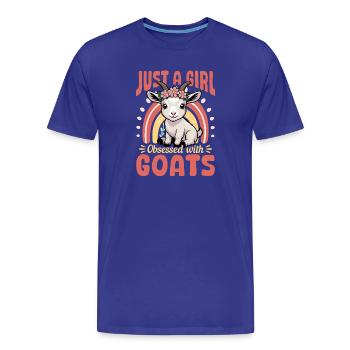 Drôle d’animal de la ferme chèvre - T-shirt bio Premium Homme - bleu roi - Devant - Damien (186cm)