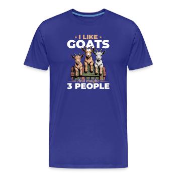 Funny Farm Animal Goat - Men's Premium Organic T-Shirt - royal blue - Front - Damien (186cm)