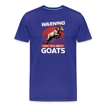 Funny Farm Animal Goat - Men's Premium Organic T-Shirt - royal blue - Front - Damien (186cm)