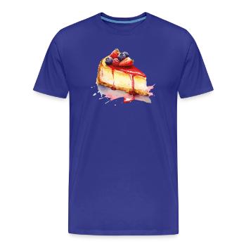 Gâteau au fromage Aquarelle Fruit Graphique - T-shirt bio Premium Homme - bleu roi - Devant - Damien (186cm)
