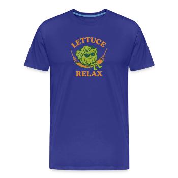 Laitue Relax à Hamaka - T-shirt bio Premium Homme - bleu roi - Devant - Damien (186cm)