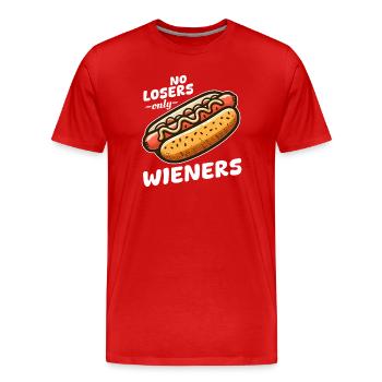 Hot dog No Losers Wieners - Men's Premium Organic T-Shirt - red - Front - Damien (186cm)