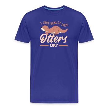 Seeotter Wie Otter Niedlich - Männer Premium Bio T-Shirt - Königsblau - Vorne - Damien (186cm)