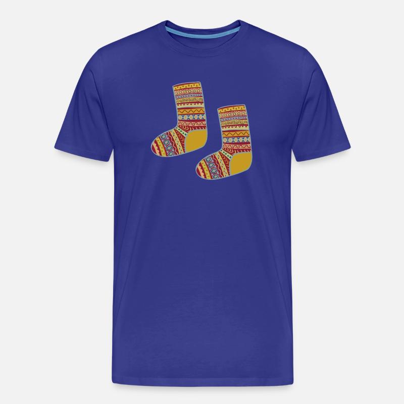Bunte Fair Isle gemusterte Socken - Männer Premium Bio T-Shirt - Königsblau
