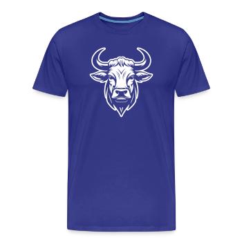 Tête de Taureau Taureau - T-shirt bio Premium Homme - bleu roi - Devant - Damien (186cm)