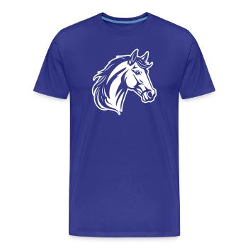 Tête de cheval - T-shirt bio Premium Homme - bleu roi - Devant - Damien (186cm)