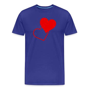 Coeurs rouges - T-shirt bio Premium Homme - bleu roi - Devant - Damien (186cm)