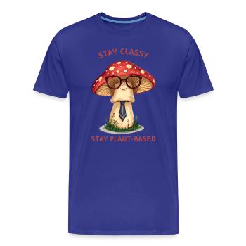 Stay Classy – Nostalgic Mushroom Design - Men's Premium Organic T-Shirt - royal blue - Front - Damien (186cm)