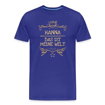 Hanna als Maedchenname - Männer Premium Bio T-Shirt - Königsblau - Vorne - Damien (186cm)