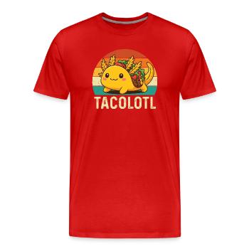 Tacolotl Cute Axolotl Taco Mashup - Men's Premium Organic T-Shirt - red - Front - Damien (186cm)