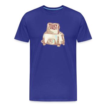 Grille-pain Vintage motif petit-déjeuner - T-shirt bio Premium Homme - bleu roi - Devant - Damien (186cm)