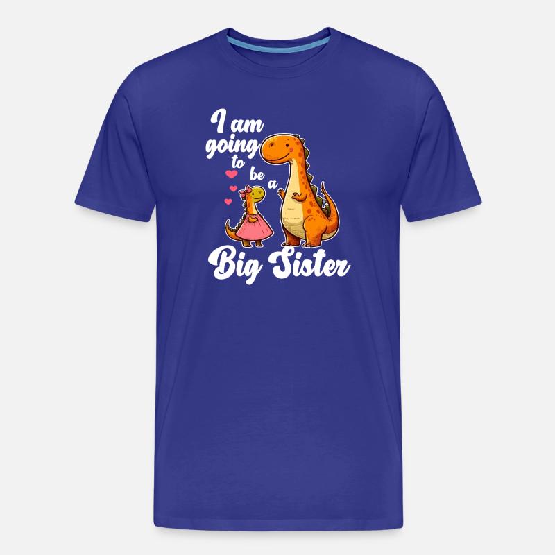 Werde eine große Schwester Dino - Männer Premium Bio T-Shirt - Königsblau
