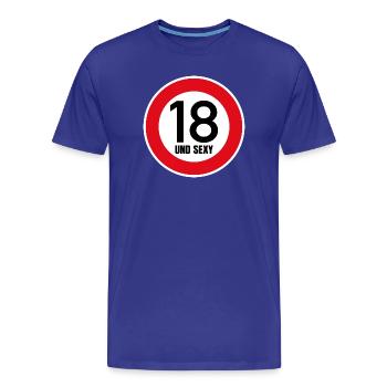 18ème anniversaire Sexy Shield Tempo 18 et Sexy 18 - T-shirt bio Premium Homme - bleu roi - Devant - Damien (186cm)