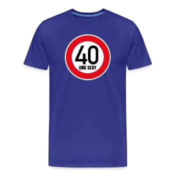 40e anniversaire Sexy Shield Tempo 40 et Sexy 40 - T-shirt bio Premium Homme - bleu roi - Devant - Damien (186cm)