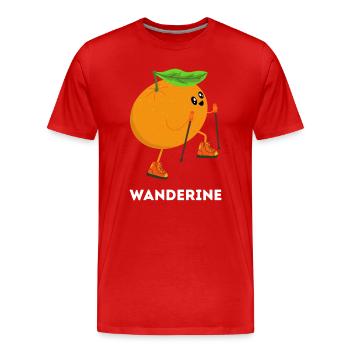 Wanderine - Mandarine geht wandern Wortspiel - Männer Premium Bio T-Shirt - Rot - Vorne - Damien (186cm)