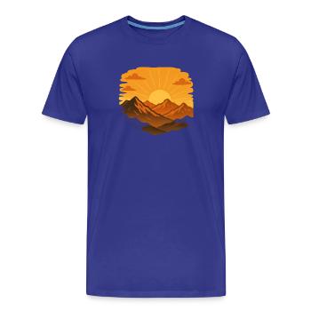 Sonnenuntergang über den Bergen - Männer Premium Bio T-Shirt - Königsblau - Vorne - Damien (186cm)