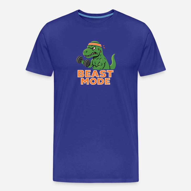 Dino Krafttraining Mode - Männer Premium Bio T-Shirt - Königsblau