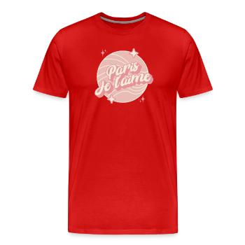 Paris je t'aime - T-shirt bio Premium Homme - rouge - Devant - Damien (186cm)