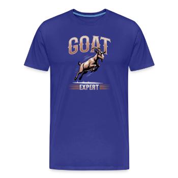 Funny Farm Animal Goat - Men's Premium Organic T-Shirt - royal blue - Front - Damien (186cm)