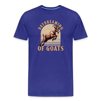 Funny Farm Animal Goat - Men's Premium Organic T-Shirt - royal blue - Front - Damien (186cm)