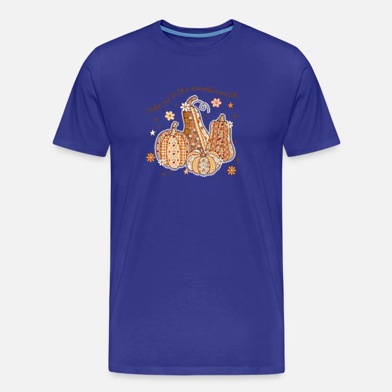 Patchwork Kürbis Patch - Männer Premium Bio T-Shirt - Königsblau