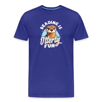 Seeotter Cartoon Lesen - Männer Premium Bio T-Shirt - Königsblau - Vorne - Damien (186cm)