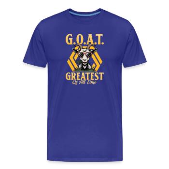 Drôle d’animal de la ferme chèvre - T-shirt bio Premium Homme - bleu roi - Devant - Damien (186cm)