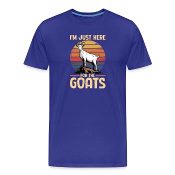 Funny Farm Animal Goat - Men's Premium Organic T-Shirt - royal blue - Front - Damien (186cm)