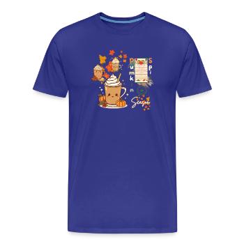 Pumpkin Spice Season - Men's Premium Organic T-Shirt - royal blue - Front - Damien (186cm)