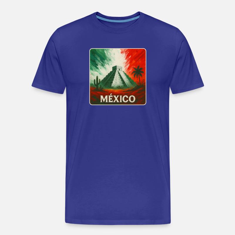 Conception des pyramides du Mexique - T-shirt bio Premium Homme - bleu roi