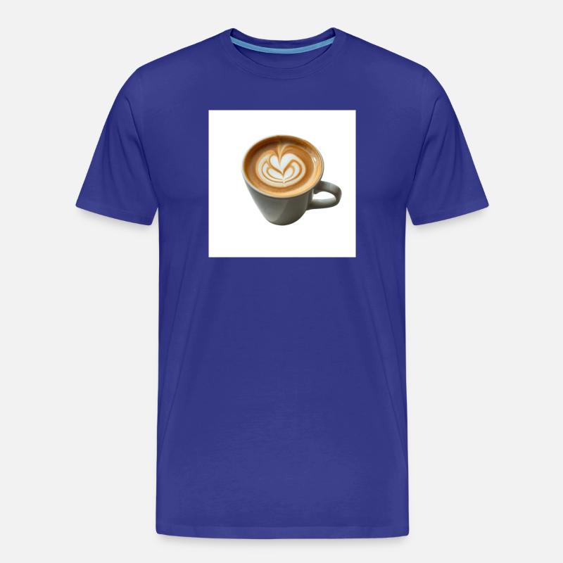 Latte Herzkunst Becherdesign - Männer Premium Bio T-Shirt - Königsblau