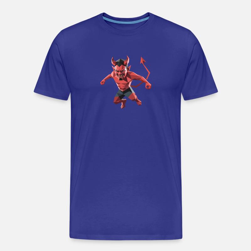 Devil - Cool Low Poly Logo - Men's Premium Organic T-Shirt - royal blue