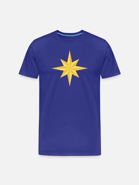 Étoile dorée à huit griffes - T-shirt bio Premium Homme - bleu roi
