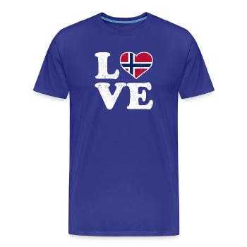 Amour - Drapeau de la Norvège - Norvège - Norvège - T-shirt bio Premium Homme - bleu roi - Devant - Damien (186cm)