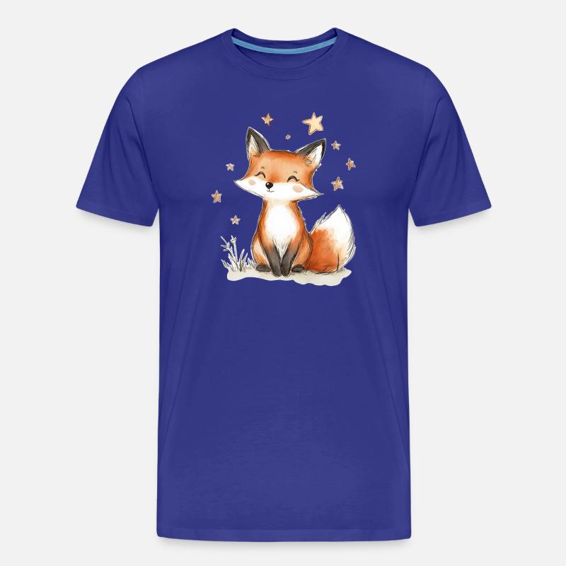 Fuchs und Sterne - Männer Premium Bio T-Shirt - Königsblau