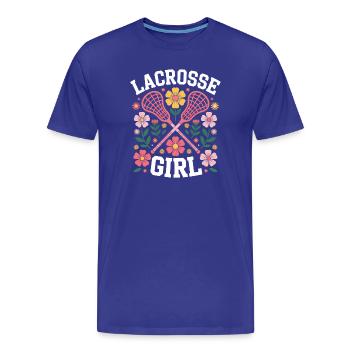 Lacrosse Disant Fille Drôle Lacrosse Cadeau - T-shirt bio Premium Homme - bleu roi - Devant - Damien (186cm)