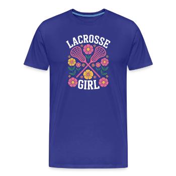 Lacrosse Disant Fille Drôle Lacrosse Cadeau - T-shirt bio Premium Homme - bleu roi - Devant - Damien (186cm)