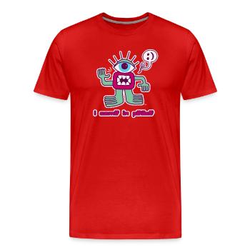alien - T-shirt bio Premium Homme - rouge - Devant - Damien (186cm)