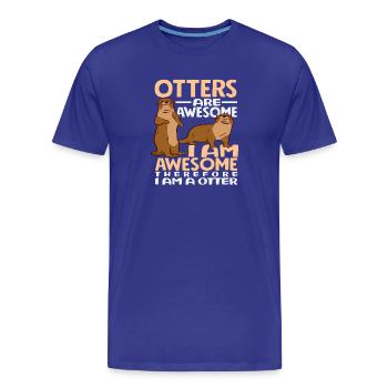 Seeotter Cartoon I'm Awesome - Männer Premium Bio T-Shirt - Königsblau - Vorne - Damien (186cm)