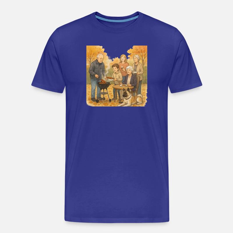 Grill im Herbst - Männer Premium Bio T-Shirt - Königsblau