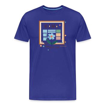 Mom Flower Greeting - Men's Premium Organic T-Shirt - royal blue - Front - Damien (186cm)