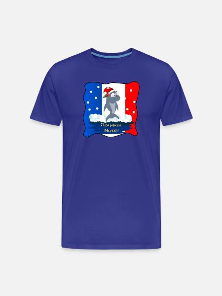 Merry Christmas Sharks France - Men's Premium Organic T-Shirt - royal blue
