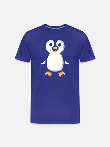 Cute Cartoon Penguin Illustration - Men's Premium Organic T-Shirt - royal blue