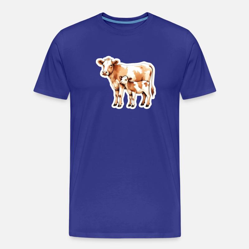 Kuhliebe – Mutter und Kalb - Männer Premium Bio T-Shirt - Königsblau